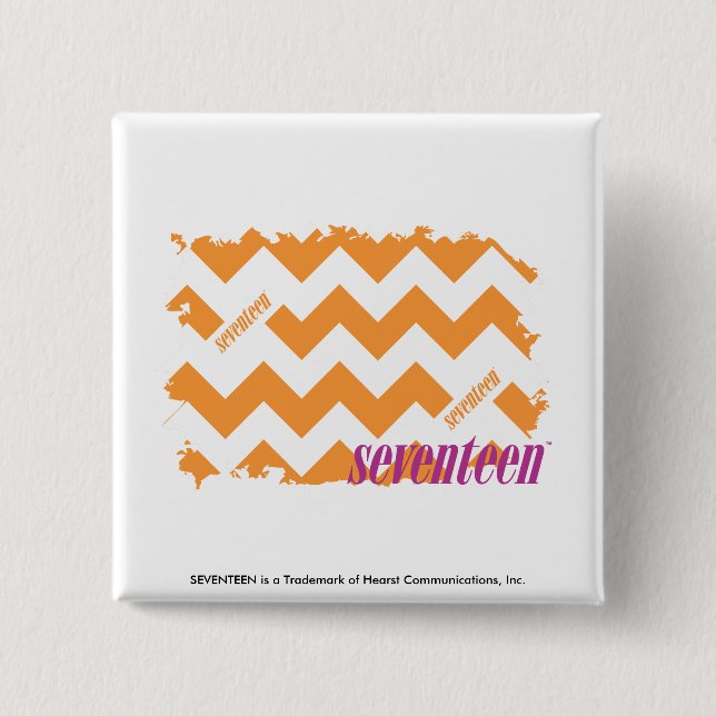 Bóton Quadrado 5.08cm Laranja 4 do ziguezague (Frente)