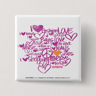 Bóton Quadrado 5.08cm Laranja/roxo dos grafites