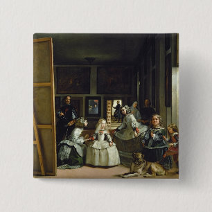 Bóton Quadrado 5.08cm Las Meninas ou família de Philip IV, c.1656