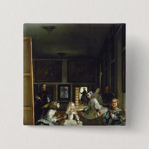 Bóton Quadrado 5.08cm Las Meninas ou família de Philip IV, c.1656 2