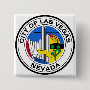 Bóton Quadrado 5.08cm Las Vegas City Seal (Nevada)