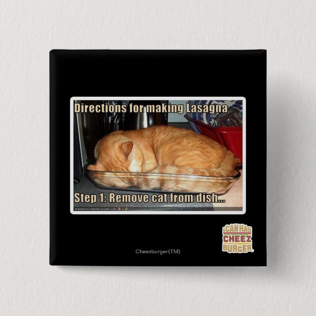 Bóton Quadrado 5.08cm Lasanhas do fazer (Frente)