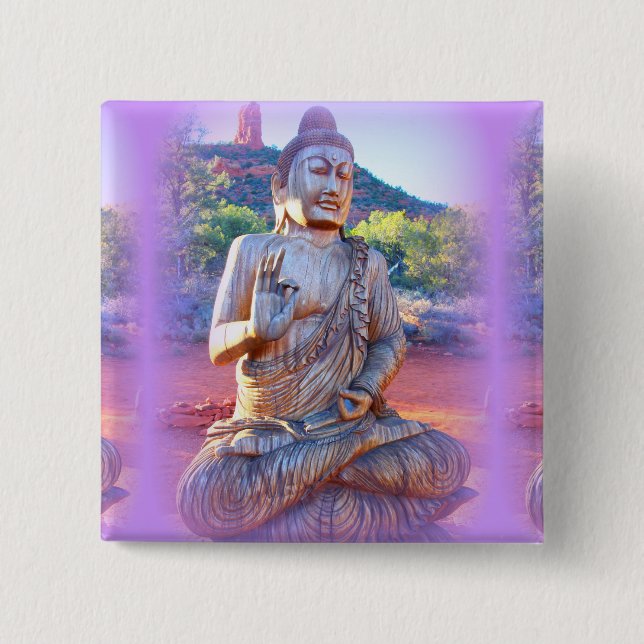 Bóton Quadrado 5.08cm lavanda aura buddha (Frente)