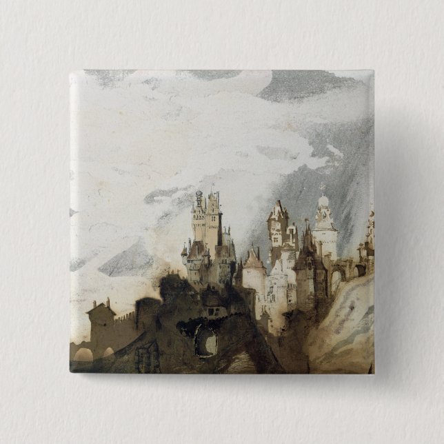 Bóton Quadrado 5.08cm Le Gai Castelo (Frente)