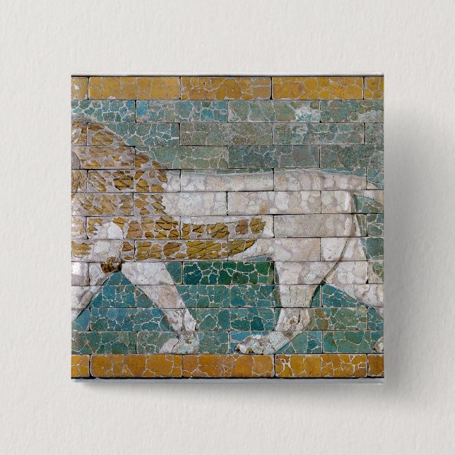 Bóton Quadrado 5.08cm Leão que representa Ishtar (Frente)