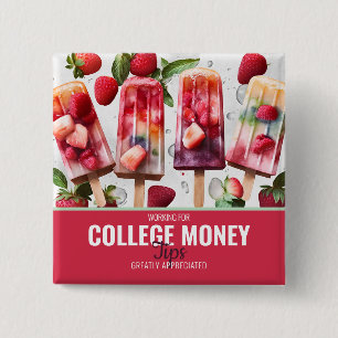 Bóton Quadrado 5.08cm LEGAL POPSICLES, Dicas Apreciadas, Dinheiro Colégi