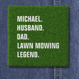 Bóton Quadrado 5.08cm Legenda personalizada do Pai do marido