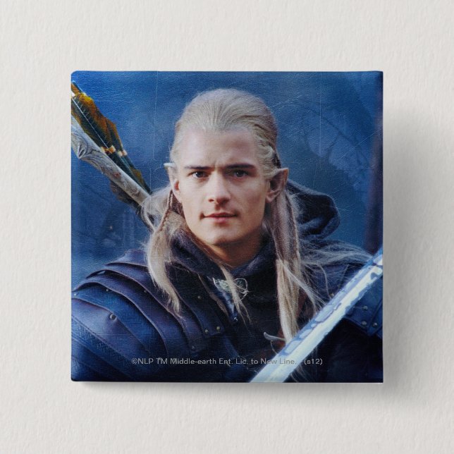 Bóton Quadrado 5.08cm LEGOLAS GREENLEAF™ em azul (Frente)