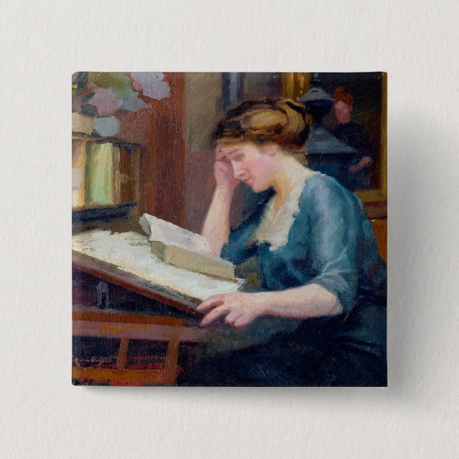 Bóton Quadrado 5.08cm Leitura (Frente)