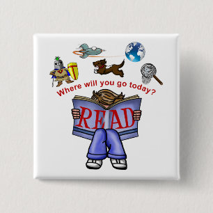 Bóton Quadrado 5.08cm Leitura