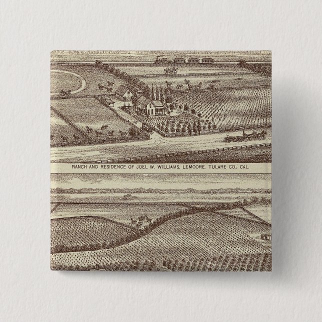 Bóton Quadrado 5.08cm Lemoore, fazendas de Armona (Frente)