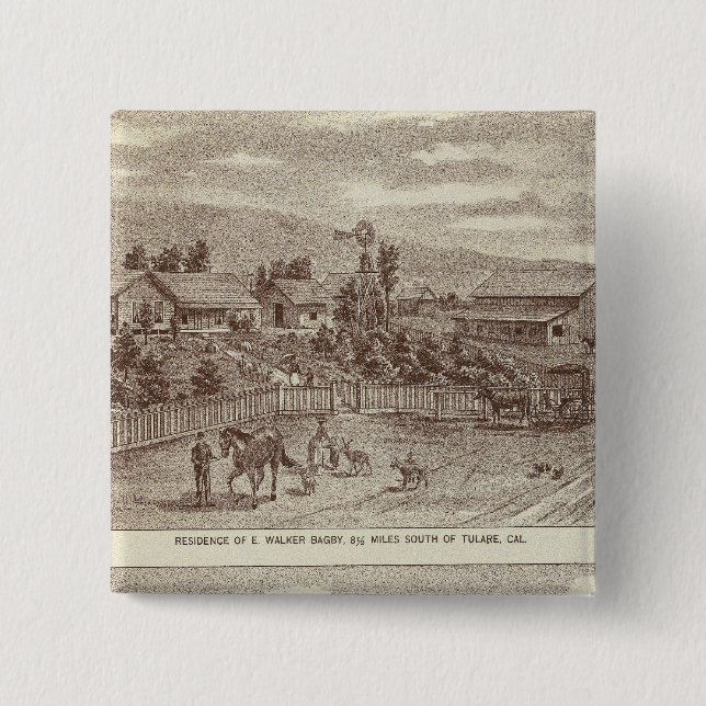 Bóton Quadrado 5.08cm Lemoore, ranchos 2 de Armona (Frente)