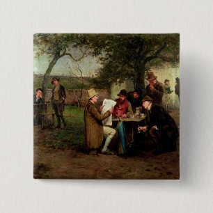 Bóton Quadrado 5.08cm Lendo a notícia