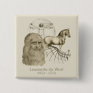 Bóton Quadrado 5.08cm Leonardo da Vinci