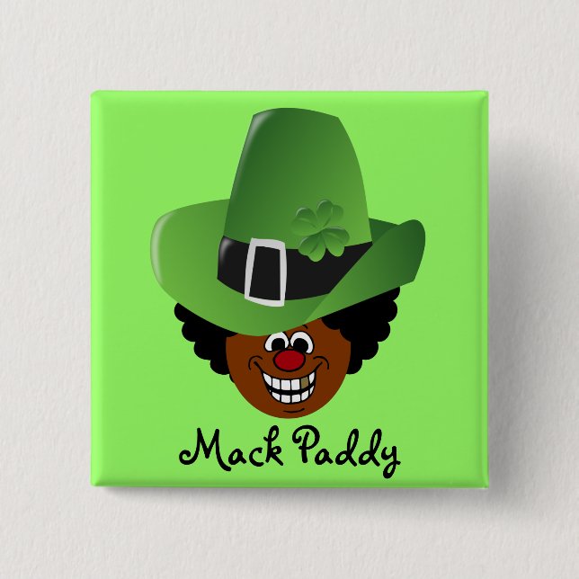 Bóton Quadrado 5.08cm Leprechaun do dia de St Patrick para fora sido (Frente)