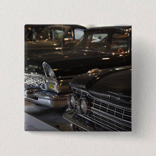Bóton Quadrado 5.08cm Letônia, Riga, Museu de Motores de Riga, carros do