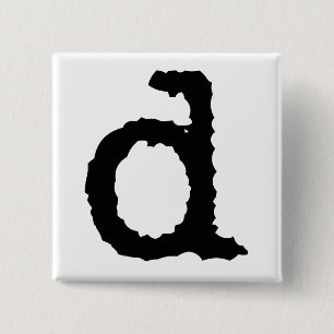 Bóton Quadrado 5.08cm Letra D