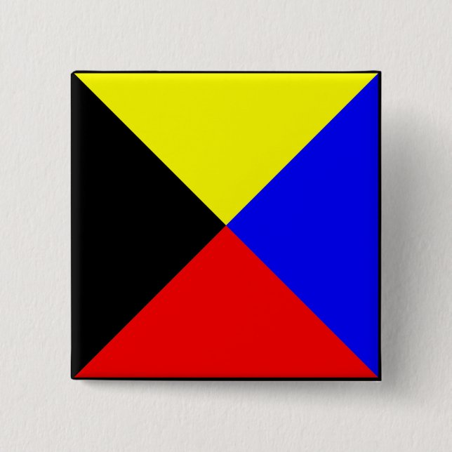 Bóton Quadrado 5.08cm Letra náutica de bandeira marítima internacional (Frente)