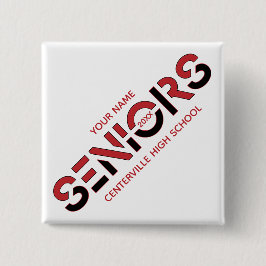 Bóton Quadrado 5.08cm Letras em fatias de Mais velho vermelhos e pretos