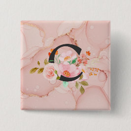 Bóton Quadrado 5.08cm Letter C