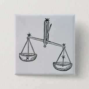 Bóton Quadrado 5.08cm Libra (as escalas) uma ilustração 'do Poeti