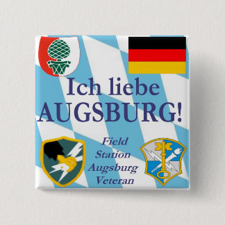 Bóton Quadrado 5.08cm Liebe Augsburg de Ich! Eu amo Augsburg! botão