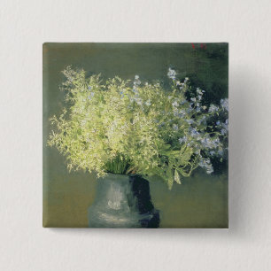 Bóton Quadrado 5.08cm Lilacs e miosótis selvagens, 1889