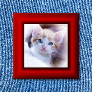 Bóton Quadrado 5.08cm Limite Vermelho