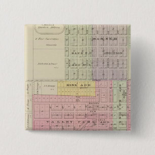 Bóton Quadrado 5.08cm Lincoln Center, Beverly, Nescatunca, Kansas