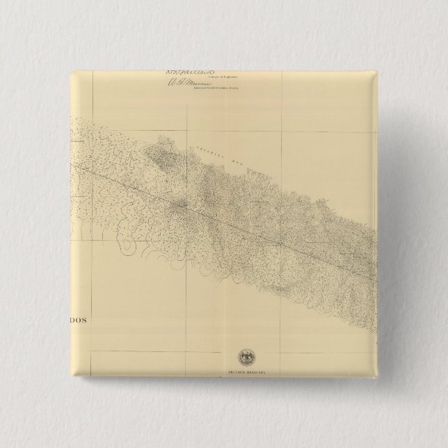 Bóton Quadrado 5.08cm Linea Divisoria Entre México 9 (Frente)