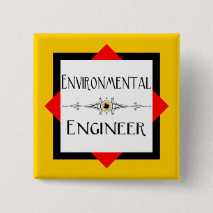 Bóton Quadrado 5.08cm Linha Decorativa do Engenheiro Ambiental