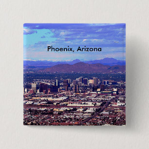 Bóton Quadrado 5.08cm Linha do horizonte da Arizona Phoenix durante o di