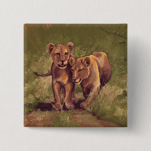 Bóton Quadrado 5.08cm Lion Cubs