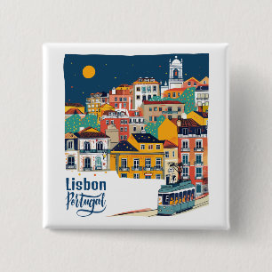 Bóton Quadrado 5.08cm Lisboa Portugal