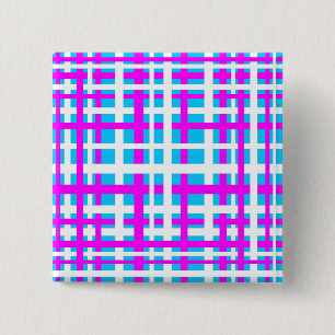 Bóton Quadrado 5.08cm Listras brancas cor-de-rosa claro