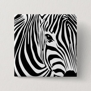 Bóton Quadrado 5.08cm Listras da zebra