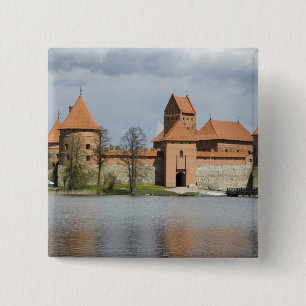 Bóton Quadrado 5.08cm Lituânia, Trakai. Castelo da Ilha 2