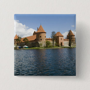 Bóton Quadrado 5.08cm Lituânia, Trakai. Castelo da Ilha 3