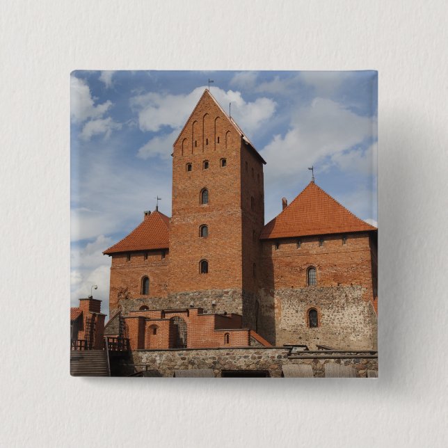 Bóton Quadrado 5.08cm Lituânia, Trakai, Trakai Histórica Nacional 3 (Frente)