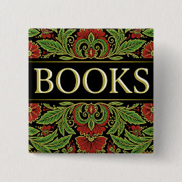 Bóton Quadrado 5.08cm Livros Amantes de Livros Escritores Leitores Bibli