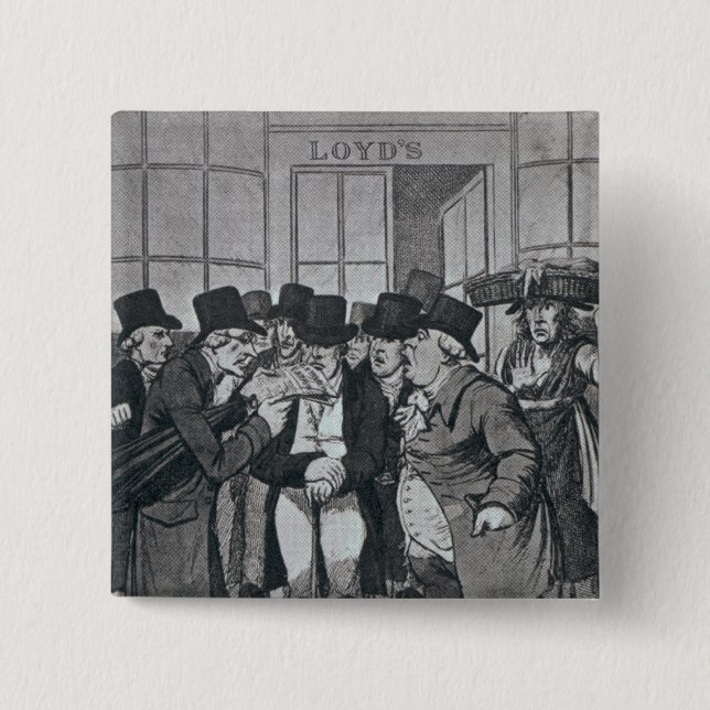 Bóton Quadrado 5.08cm Lloyds exterior de Londres (Frente)