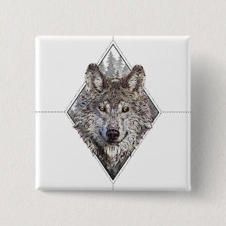 Bóton Quadrado 5.08cm lobo×madeiras