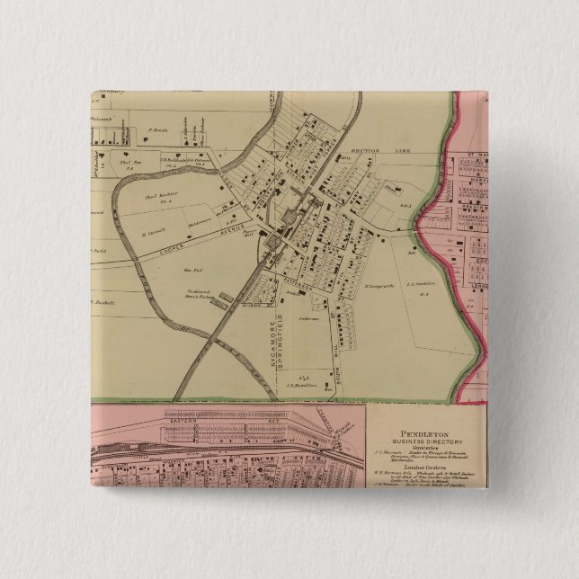 Bóton Quadrado 5.08cm Lockland, Reading, Ohio (Frente)