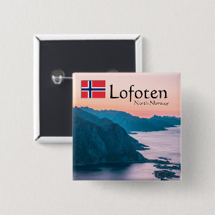 Bóton Quadrado 5.08cm Lofoten Noruega Lembrança