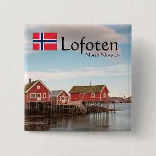 Bóton Quadrado 5.08cm Lofoten Norway Souvenir