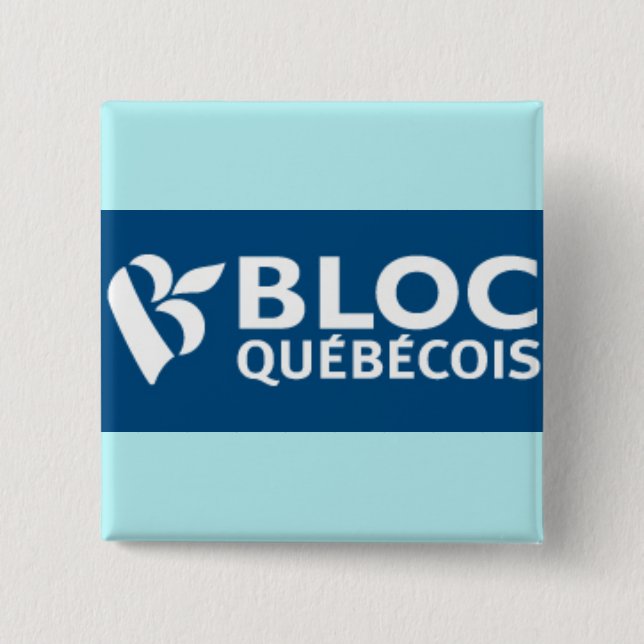 Bóton Quadrado 5.08cm Logotipo Bloc Québécois (Frente)
