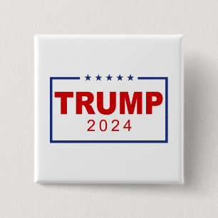Bóton Quadrado 5.08cm Logotipo clássico do retângulo Trump 2024