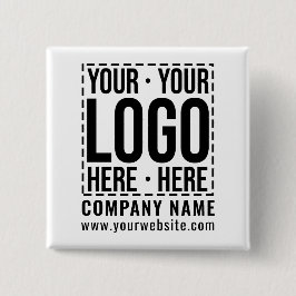 Bóton Quadrado 5.08cm Logotipo corporativo personalizado Empresa moderna