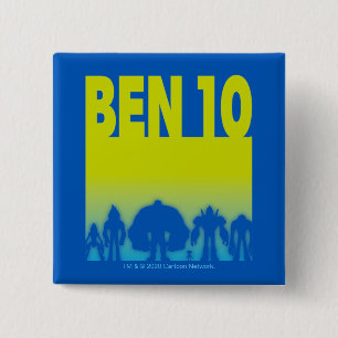 Bóton Quadrado 5.08cm Logotipo da Alienígena Ben 10