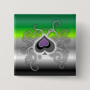 Bóton Quadrado 5.08cm Logotipo da pá do ás da bandeira do aro de Geebo